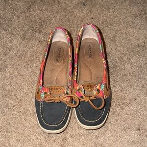 Sperry Women's Floral Loafers - Navy and Tan